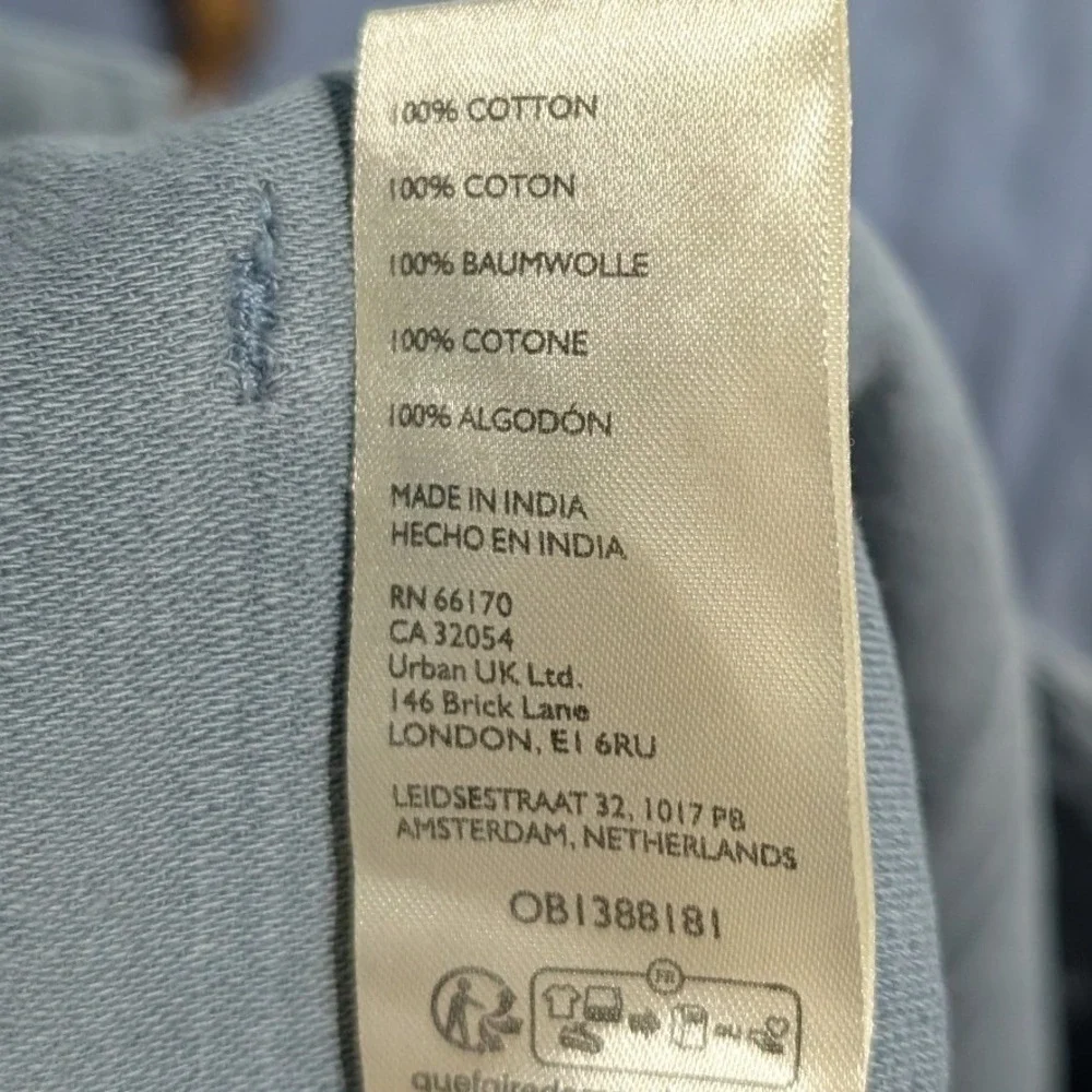 Free People Blue Grey Slub Texture Utility Cargo Pants XS Relaxed Tapered Leg - Picture 12 of 13
